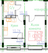 Sprzedający 1-pokój apartament w nowym budynku - улица Фридриха Энгельса, 9, m Cheboksary (10635-905) | Dom2000.com